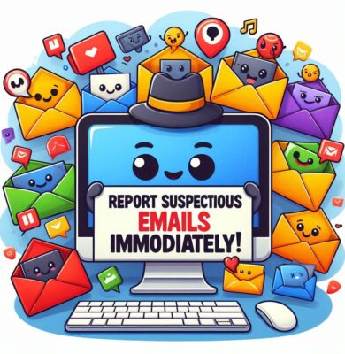 Report suspicious emails immediately.