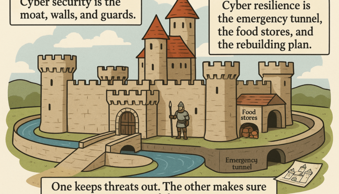 20250919_1900_Castle Cybersecurity Metaphor_simple_compose_01k5hht308egg9wng440shhpf3